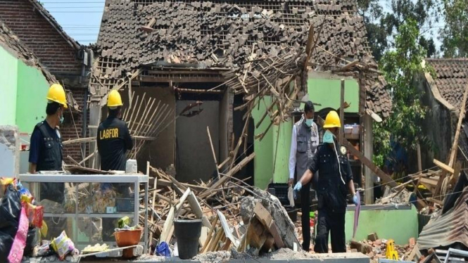 Lokasi ledakan petasan di Kota Malang Jawa Timur. Ilustrasi