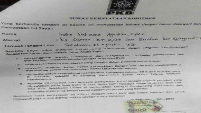 Surat kontrak pendamping Dana Desa.