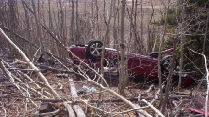Mobil Kristin Hopkins saat kecelakaan