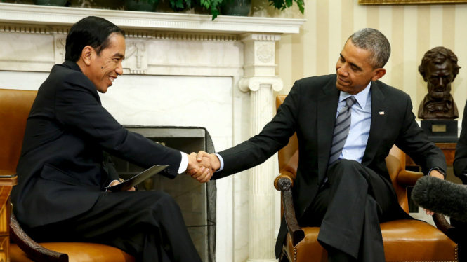 Presiden Republik Indonesia Joko Widodo dan Presiden ke-44 AS Barack Obama.