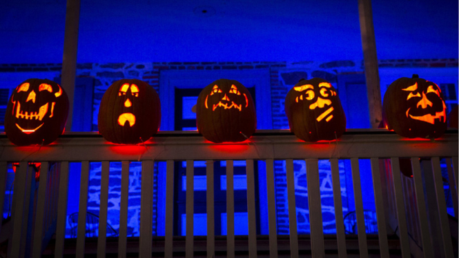 Pameran Lentera Halloween di New York, Amerika Serikat.
