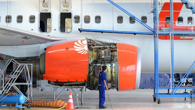 Ilustrasi bengkel pesawat Lion Air