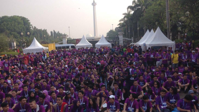 Para peserta Edu Run 5K usai lomba.