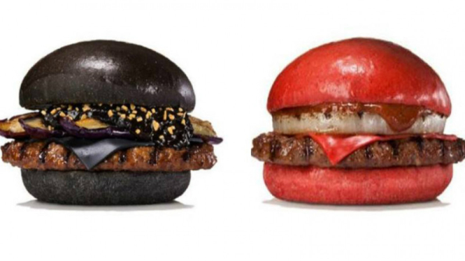 Burger hitam dan merah
