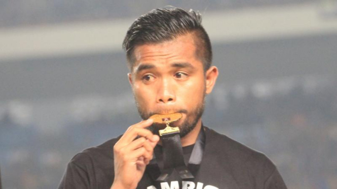 Zulham Zamrun saat juara Piala Presiden dengan Persib