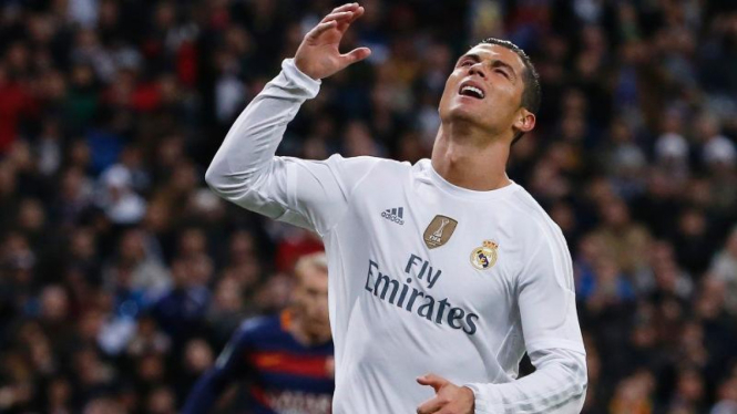Pemain depan Real Madrid, Cristiano Ronaldo.