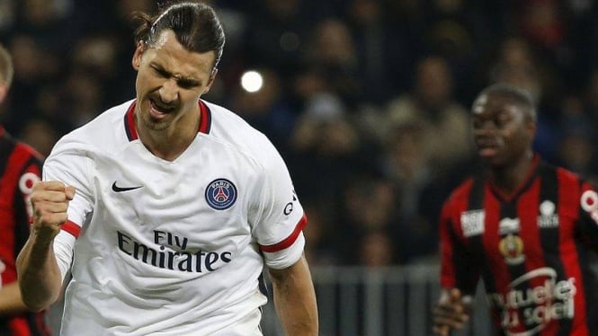 Penyerang Paris Saint-Germain (PSG), Zlatan Ibrahimovic