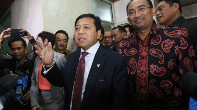 Ketua DPR Setya Novanto setelah menjalani sidang etik di MKD