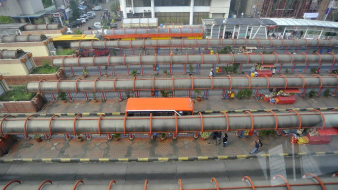 Suasana Terminal Blok M pasca dikandangkannya sejumlah metromini