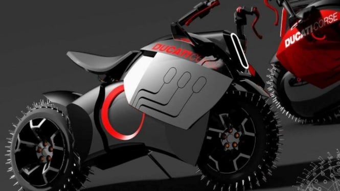 Rendering Ducati versi listrik.