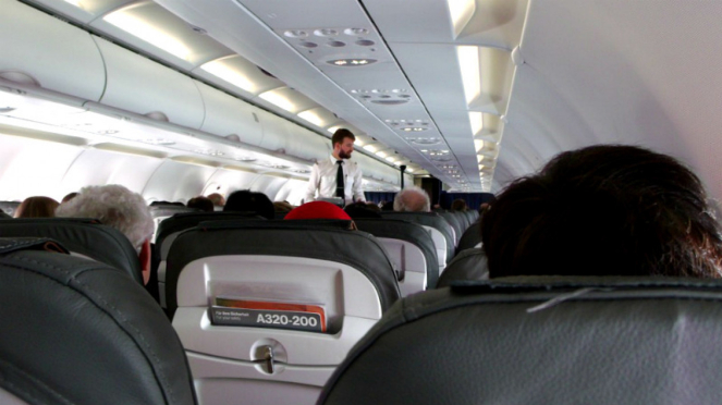 Ilustrasi kabin pesawat.