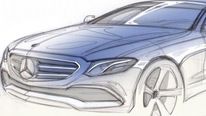 Sketsa Mercedes-Benz E-Class terbaru.