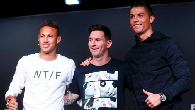 Neymar, Lionel Messi, dan Cristiano Ronaldo