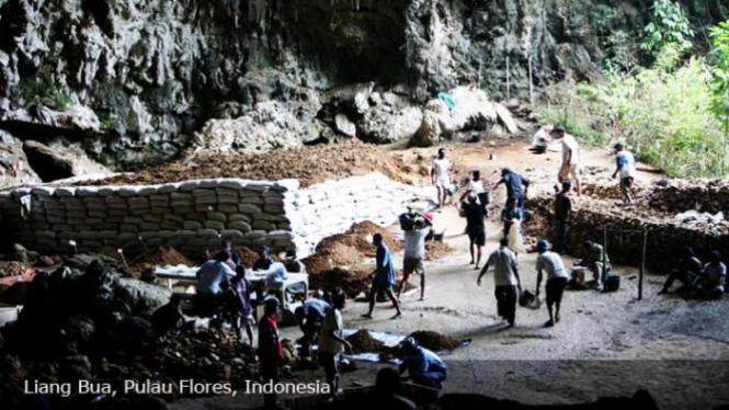 Tempat penemuan Manusia Hobbit di Liang Bua, Flores, Indonesia