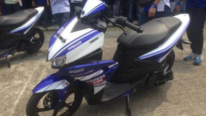 Yamaha Aerox 125 LC di Sentul, Bogor, Senin (18/1/2016).