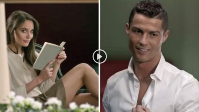 Cristiano Ronaldo menggoda wanita cantik di jendela.
