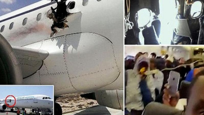 Pesawat Daallo Airlines yang mengalami kasus bom bunuh diri.