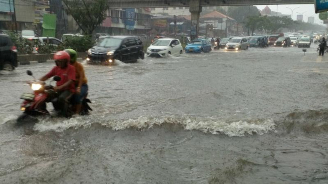 Ilustrasi banjir di Jalan Margonda Depok