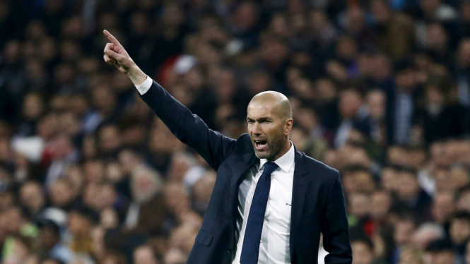 Pelatih Real Madrid Zinedine Zidane.