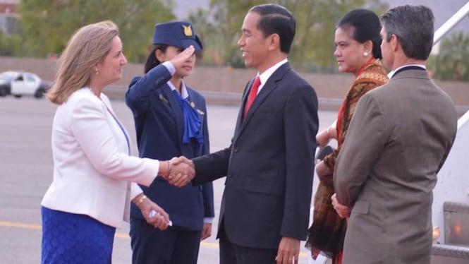 Presiden Joko Widodo tiba di Palm Springs California Amerika Serikat