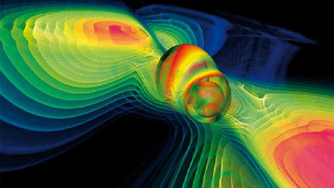 Simulasi tabrakan lubang hitam yang melahirkan gelombang gravitasi