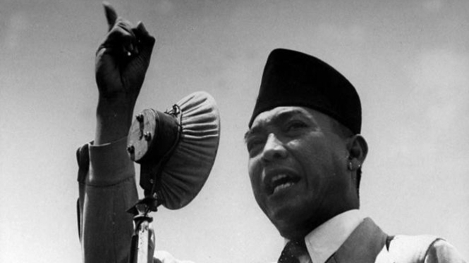 Pidato presiden Soekarno.