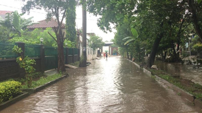 Banjir di perumahan di Depok