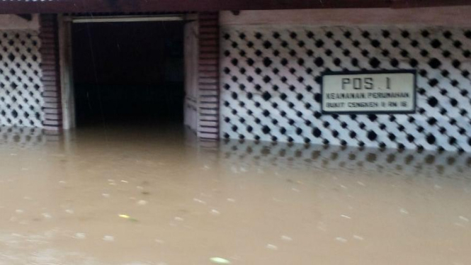 Banjir di kawasan Duren Mekar, Bojongsari, Depok.