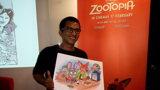 Muhammad Misrad membuat ilustrasi Zootopia 