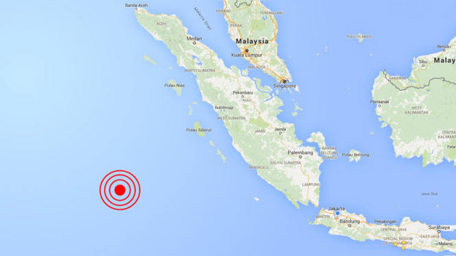 Ilustrasi lokasi gempa Mentawai.