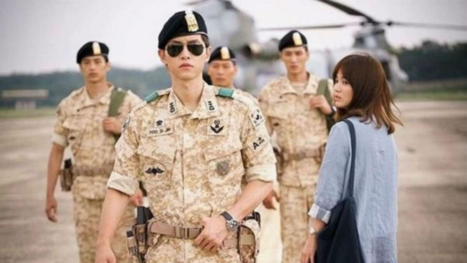 Salah satu adegan dalam drama Descendants of the Sun