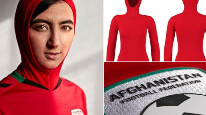 Jersey dengan hijab Timnas Afghanistan