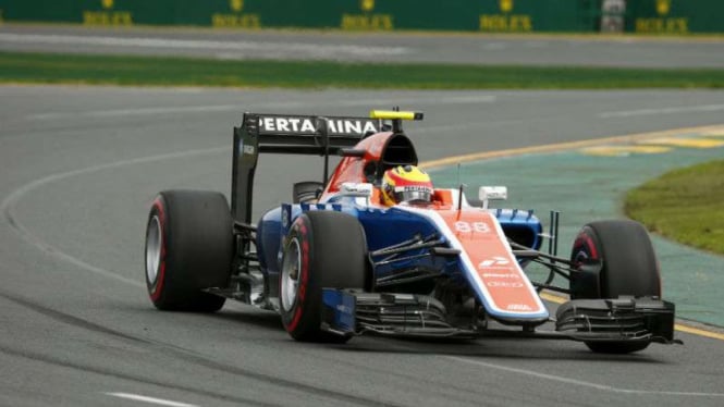 Pembalap F1 Manor Racing Rio Haryanto saat kualifikasi GP Australia di Melbourne