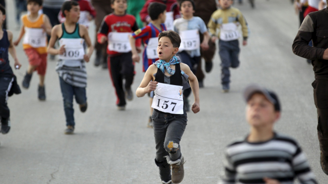 lomba lari 'Freedom Marathon' anak-anak Suriah