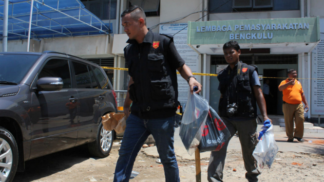 Tim Laboratorium Forensik di rutan Malabero Kota Bengkulu.