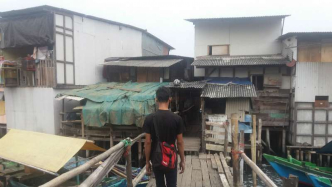 Pemukiman di kawasan Luar Batang, Penjaringan, Jakarta Utara.