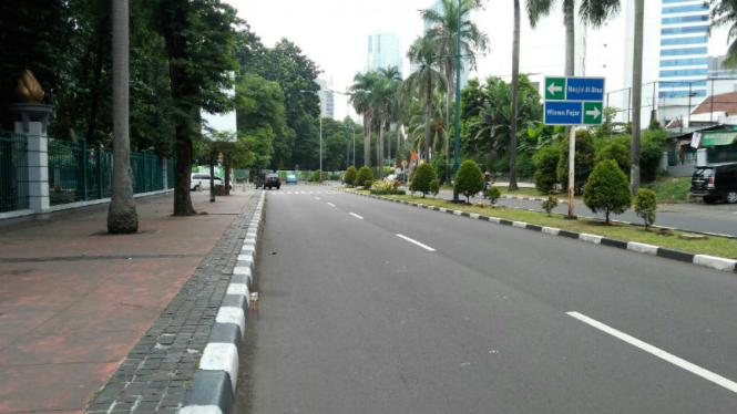 Situasi Jalan Pintu Gelora 1, Senayan, Jakarta Pusat.