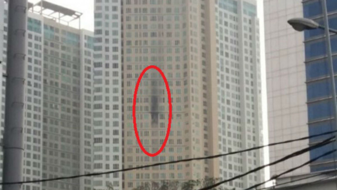 Lokasi kebakaran di apartemen Gandaria City, Jakarta Selatan.