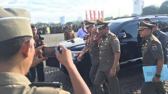 Wakil Gubernur DKI, Djarot Saiful Hidayat tiba di Monas