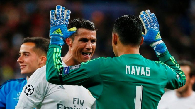 Pemain Real Madrid, Cristiano Ronaldo dan Keylor Navas