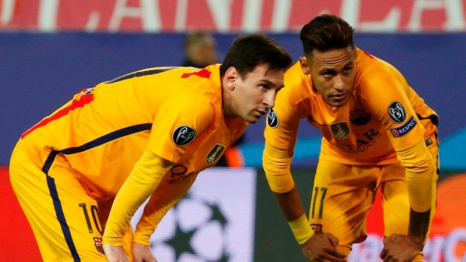 Messi dan Neymar saat masih bersama di Barcelona.