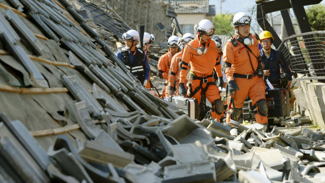 kerusakan akibat gempa di Kumamoto, Jepang