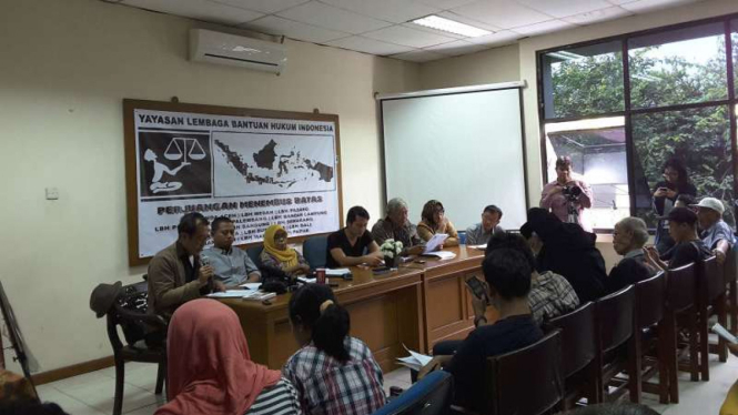 Konferensi pers Yayasan Penelitian Korban Pembunuhan (YPKP) 65, Jumat, 15 April 2016.