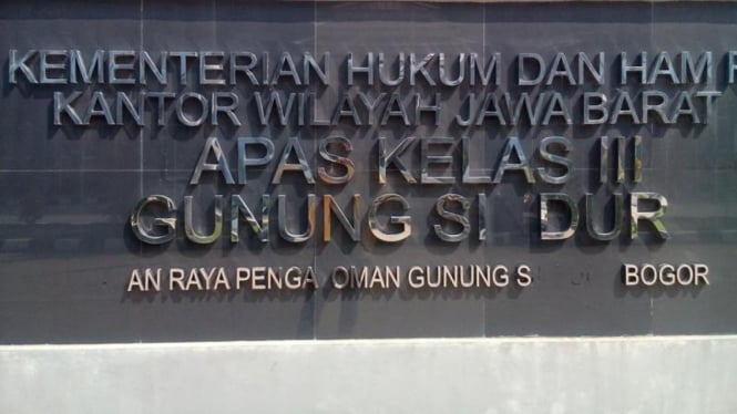 Lapas Gunung Sindur, Bogor, Jawa Barat.