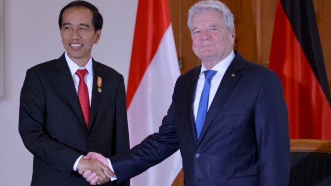 Presiden Jokowi bertemu Presiden Jerman Joachim Gauck, Senin, 18 April 2016.