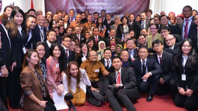 Silaturahmi Presiden Jokowi dengan masyarakat Indonesia di Jerman