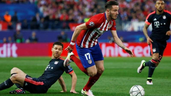 Proses gol pemain Atletico Madrid, Saul Niguez, ke gawang Bayern Munich