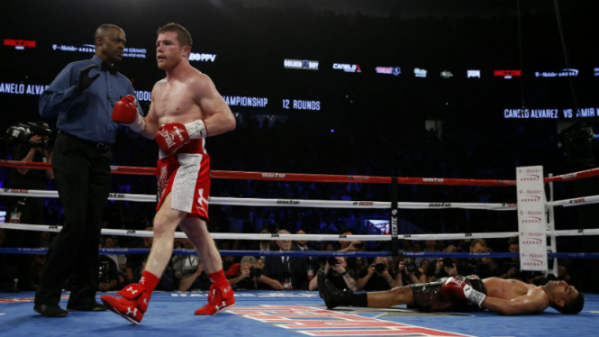 Petinju Meksiko, Saul 'Canelo' Alvarez, usai jatuhkan Amir Khan