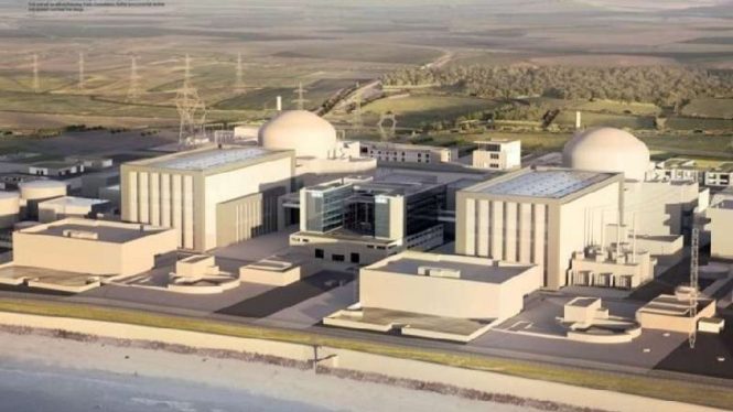 Ilustrasi fasilitas pembangkit nuklir di Hinckley, Somerset, Inggris