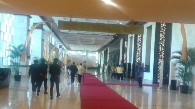 Kondisi Nusa Dua Hall menjelang pembukaan Munaslub Golkar 2016